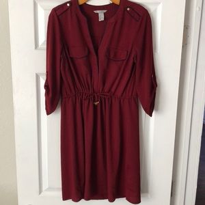 H&M burgundy dress